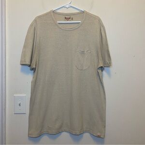 Faherty Short Sleeve Pocket Tee in Light Beige